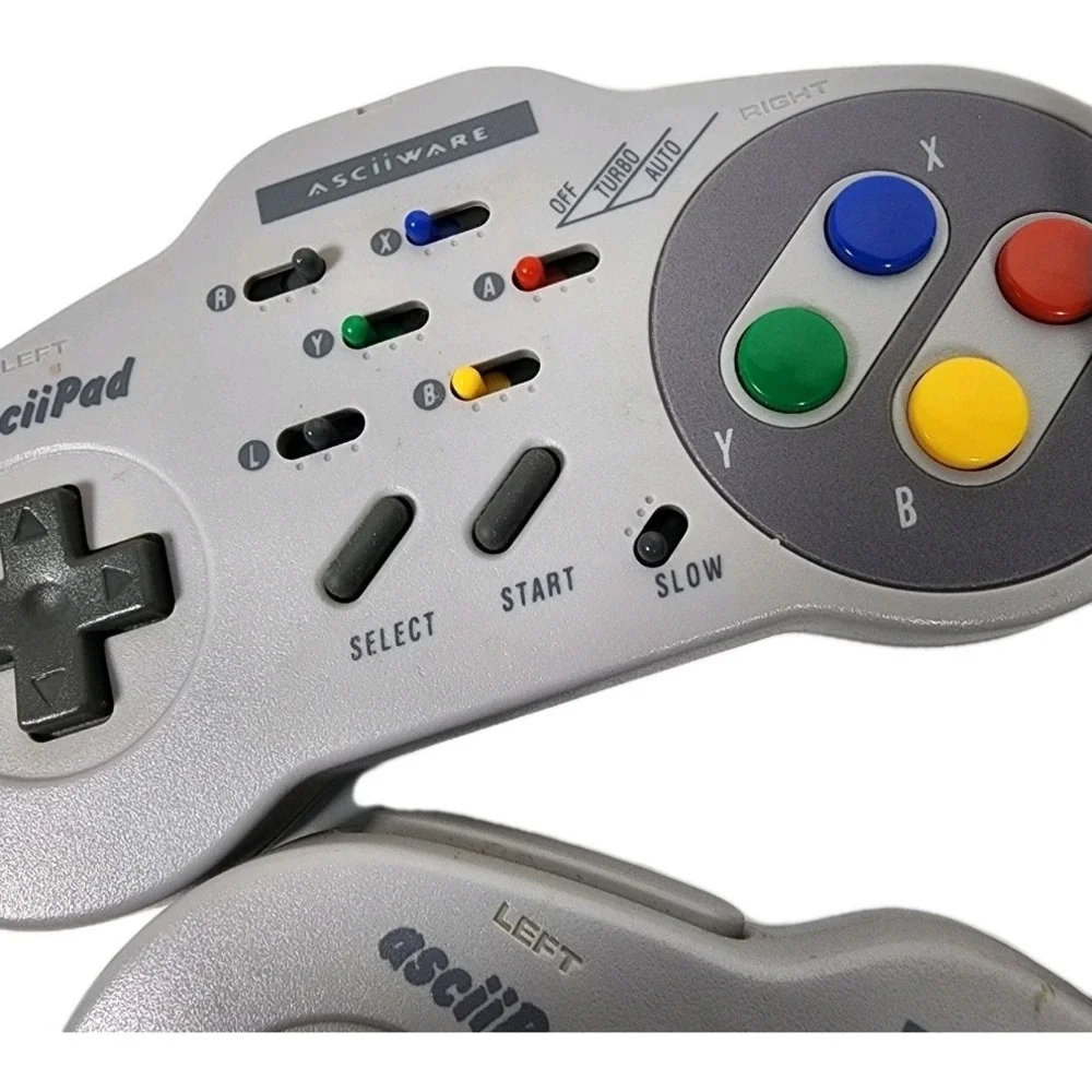 Asciiware SNES‎ Super Nintendo Controllers 2 Pack Left Right Turbo Slow Auto